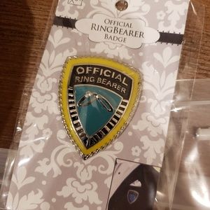 Ring bearer badge and ear piece set